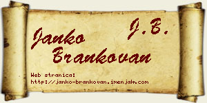 Janko Brankovan vizit kartica